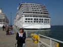 Eloise near the ship